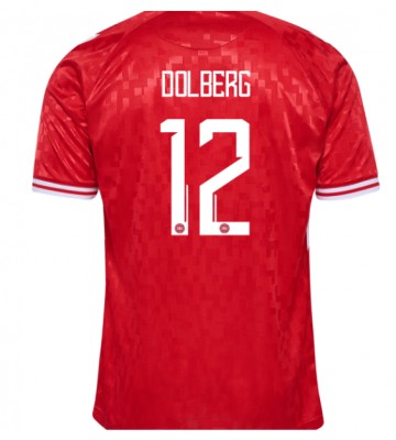 Danmark Kasper Dolberg #12 Hjemmebanetrøje EM 2024 Kort ærmer